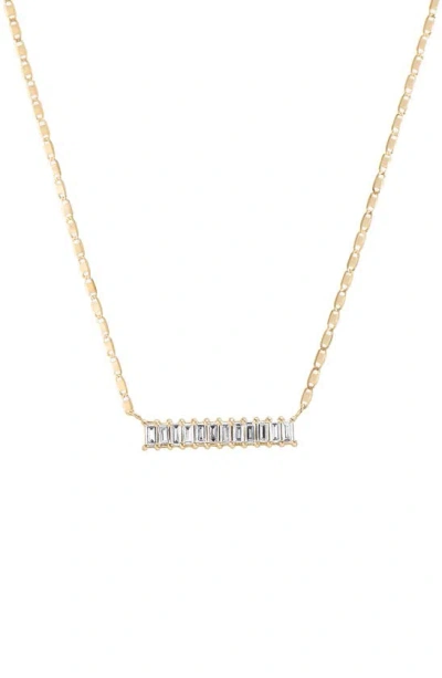 Lana Baguette Diamond Bar Pendant Necklace In Gold
