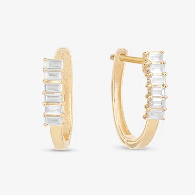 Lana Baguette Diamond Huggies 14k In Yellow