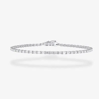 Lana Baguette Diamond Tennis Bracelet 14k In White