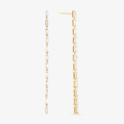 Lana Baguette Diamond Tennis Linear Earrings 14k In Gold