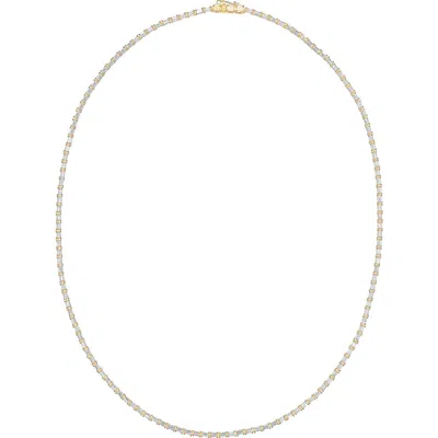 Lana Baguette Diamond Tennis Necklace In Brown
