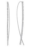 LANA BAGUETTE NARROW DIAMOND THREADER EARRINGS