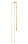 Lana 14k Yellow Gold Blake Linear Front-back Bar Chain Earrings In Yellow