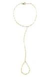Lana Blake Chain Lariat Bracelet With Finger Loop In Yellow Gold