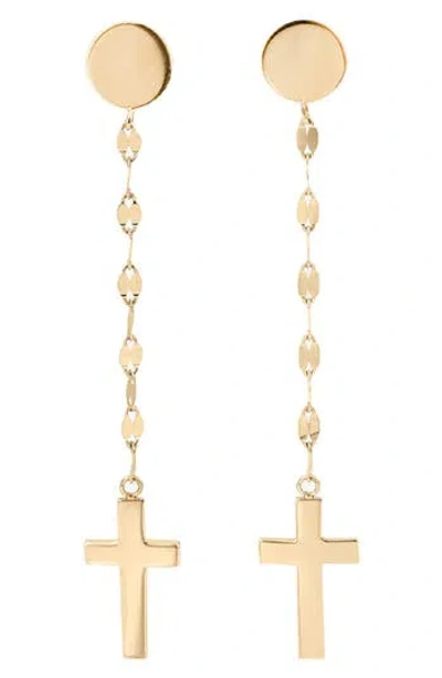 Lana Cross Linear Drop Earrings In Gold
