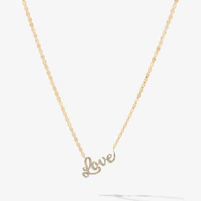 Lana Cursive Love Diamond Necklace 14k In Gold