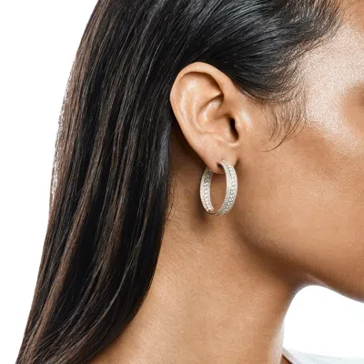 Lana Curved Diamond Hoops 14k In Metallic