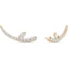 Lana Curved Diamond Stud Earrings In Yellow