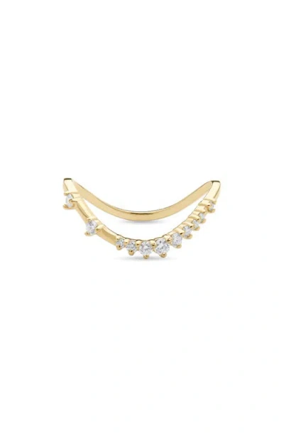 Lana Curved Solo Diamond Ring In Yellow Gold