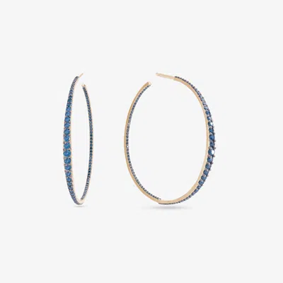 Lana Denim Blue Diamond Graduating Hoops 14k In Multi