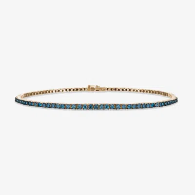 Lana Denim Blue Diamond Tennis Bracelet In Gold