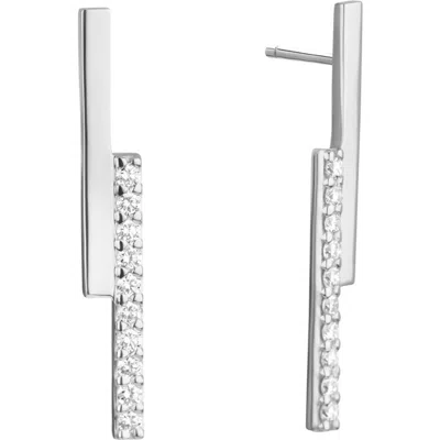 Lana Diamond Bar Linear Earrings In Silver