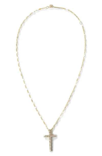 Lana Diamond Cross Pendant Necklace In Yellow Gold