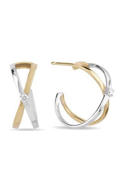 Lana Diamond Crossover Hoop Earrings