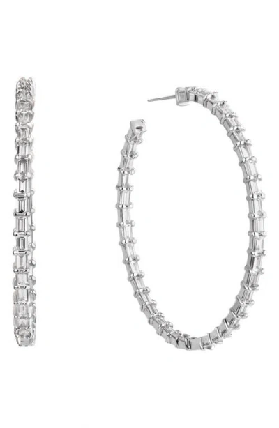 Lana Diamond Inside Out Hoop Earrings In White Gold
