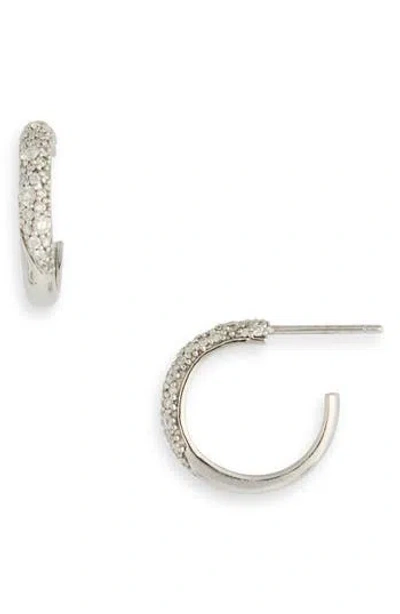 Lana Diamond Pavé Hoop Earrings In Metallic