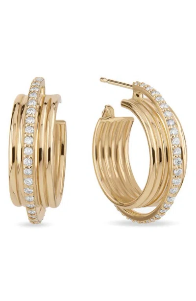 Lana Diamond Planet Huggie Hoop Earrings In Yellow