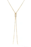 Lana Diamond Tag Lariat Necklace In Yellow Gold