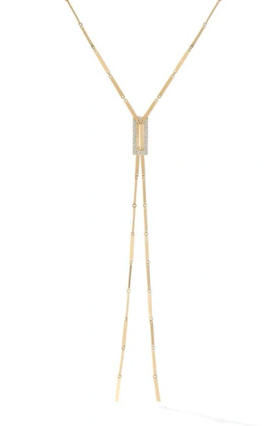 Lana Diamond Tag Lariat Necklace In Yellow Gold