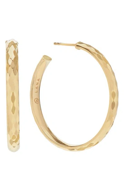Lana Disco Hammered Hoop Earrings In Gold