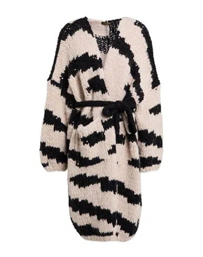 Lana D'oro Woman Cardigan Beige Size M Alpaca Wool, Merino Wool, Polyamide