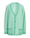Lana D'oro Woman Cardigan Green Size Xl Cashmere In Green