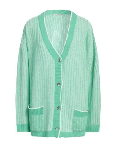 Lana D'oro Woman Cardigan Green Size Xl Cashmere