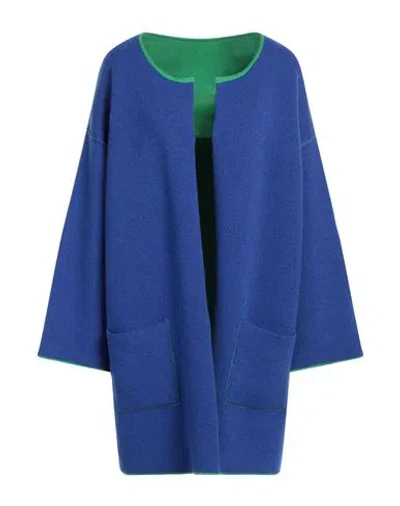 Lana D'oro Woman Coat Blue Size Xl Cashmere