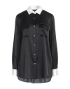 Lana D'oro Woman Shirt Black Size 14 Silk, Elastane In Black