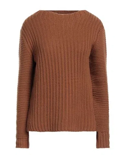 Lana D'oro Woman Sweater Brown Size Xl Cashmere