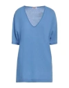 Lana D'oro Woman Sweater Pastel Blue Size Xxl Cashmere
