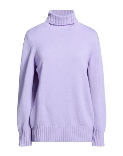 Lana D'oro Woman Turtleneck Lilac Size L Cashmere In Purple