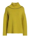 Lana D'oro Woman Turtleneck Lime Green Size Xl Cashmere