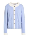 Lana D'oro Woman Twin Set Light Blue Size 10 Cashmere