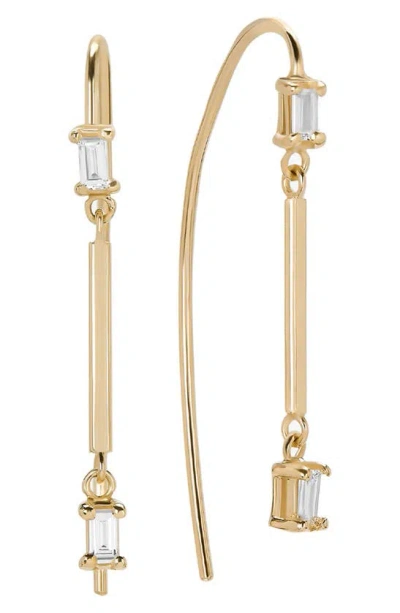 Lana Double Baguette Diamond Threader Earrings In Gold