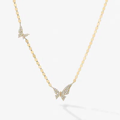 Lana Double Butterfly Diamond Necklace 14k In Gold