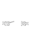 Lana Double Diamond Stud Earrings In White