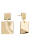 Lana Double Square Drop Earrings In Gold