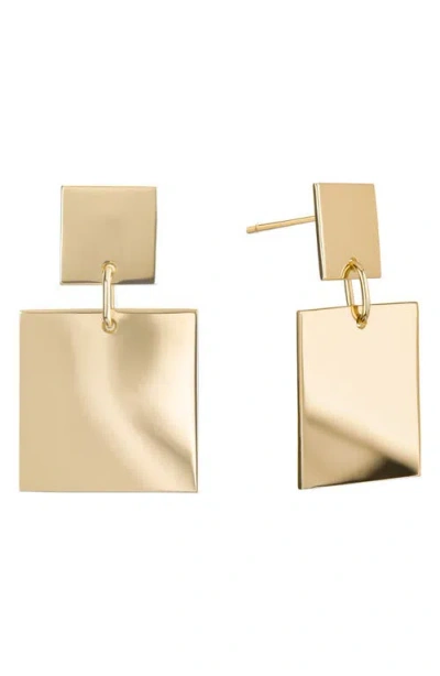 Lana Double Square Drop Earrings In Gold