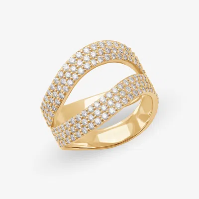 Lana Double Wavey Diamond Ring 14k In Transparent