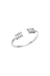 Lana Echo Baguette Diamond Open Ring In White Gold