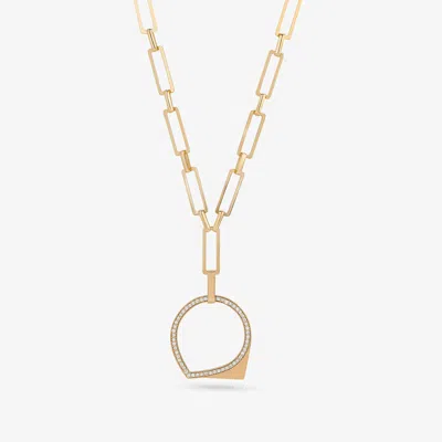 Lana Eclipse Diamond Paperclip Lariat Necklace 14k In White