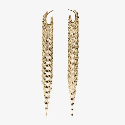 Lana Elongated Blake Fringe Huggies 14k In Gold