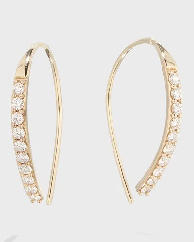 Lana Flawless 14k Small Hooked On Hoop Earrings W/ Diamonds In Yellow Gold