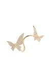 LANA FLAWLESS DOUBLE BUTTERFLY EAR CUFF