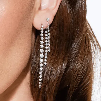 Lana Floating Diamond Front To Back Linear Earrings 14k In Metallic