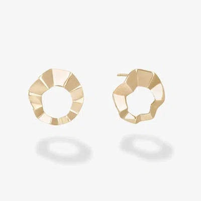 Lana Geometric Crinkle Stud Earrings In In Black