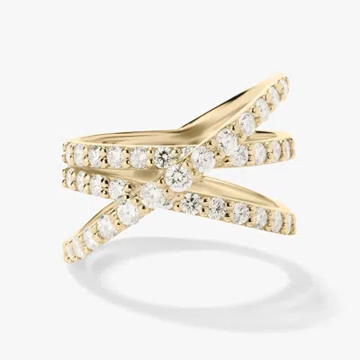 Lana Graduating Diamond Criss Cross Ring 14k In Gold