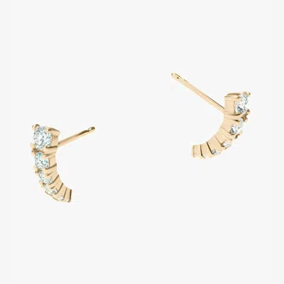 Lana Graduating Diamond Curved Huggies 14k In Yellow