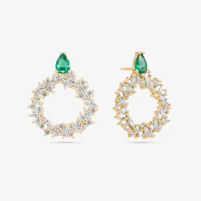 Lana Green Emerald Mixed Fancy Diamond Circle Hoops 14k In Multi